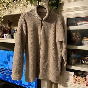 Columbia Men's Full Zip Up Lightweight High Pile “Pebbled” Fleece Jacket Large